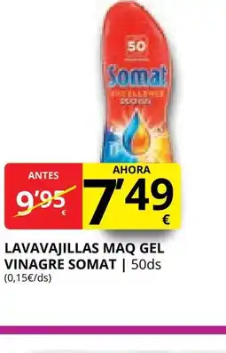 Supermercados MAS SOMAT Lavavajillas maq gel vinagre oferta