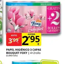 Supermercados MAS FOXY Papel higiénico 3 capas bouquet oferta