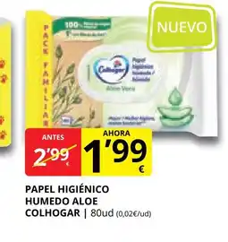 Supermercados MAS COLHOGAR Papel higiénico humedo aloe oferta