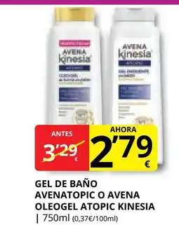 Supermercados MAS KINESIA Gel de baño avenatopic o avena oleogel atopic oferta