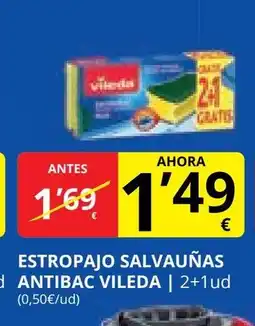 Supermercados MAS VILEDA Estropajo salvauñas 1ud antibac oferta