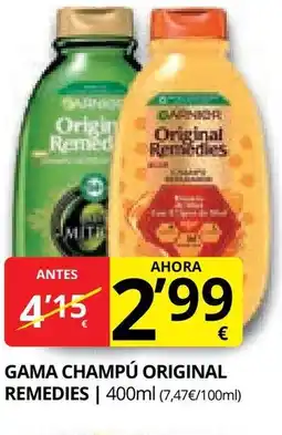 Supermercados MAS Gama champú original remedies oferta