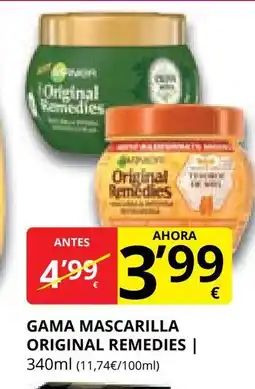 Supermercados MAS Gama mascarilla original remedies oferta