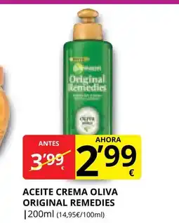 Supermercados MAS Aceite crema oliva original remedies oferta