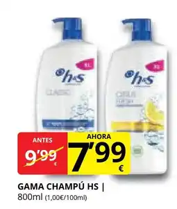 Supermercados MAS HS Gama champú oferta
