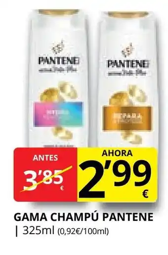 Supermercados MAS PANTENE Gama champú oferta