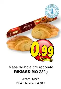 SPAR RIKISSSIMO Masa de hojaldre redonda oferta