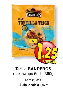 SPAR BANDEROS Tortilla maxi wraps oferta