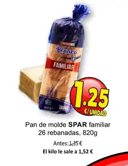 SPAR SPAR Pan de molde familiar 26 rebanadas oferta