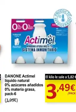 SPAR DANONE Actimel líquido natural 0% azúcares añadidos 0% materia grasa oferta