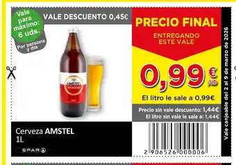 SPAR AMSTEL Cerveza oferta