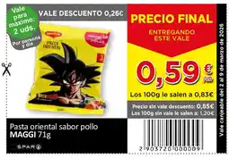 SPAR MAGGI Pasta oriental sabor pollo oferta