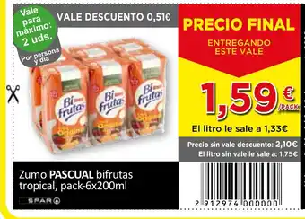 SPAR PASCUAL Zumo bifrutas tropical oferta
