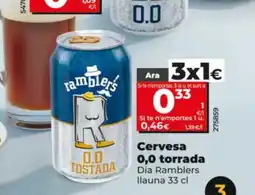 Dia DIA RAMBLERS Cervesa 0,0 torrada oferta