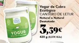 Gadis CANTERO DE LETUR Yogur de Cabra Ecológico Natural o Natural Desnatado oferta