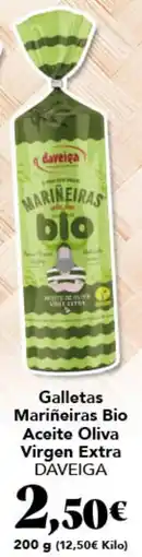 Gadis DAVEIGA Galletas Mariñeiras Bio Aceite Oliva Virgen Extra oferta