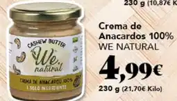 Gadis WE NATURAL Crema de Anacardos 100% oferta