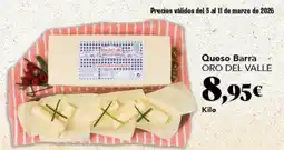 Gadis ORO DEL VALLE Queso Barra oferta