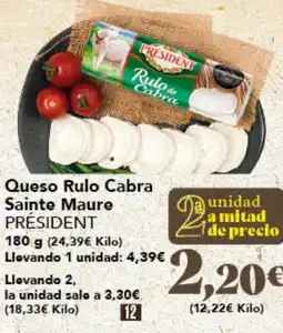 Gadis PRESIDENT Queso Rulo Cabra Sainte Maure PRÉSIDENT oferta