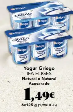 Gadis IFA ELIGES Yogur Griego Natural o Natural Azucarado oferta