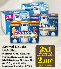 Gadis DANONE Actimel Líquido Natural Kids, Natural, Frutos Bosque, Naranja Multifrutas o Natural 0% oferta