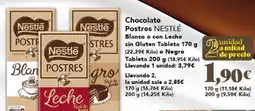 Gadis NESTLÉ Chocolate Postres Blanco o con Leche sin Gluten Tableta oferta