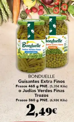 Gadis BONDUELLE Guisantes Extra Finos Frasco 465 g PNE. (5,35€ Kilo) o Judías Verdes Finas Trozos Frasco oferta