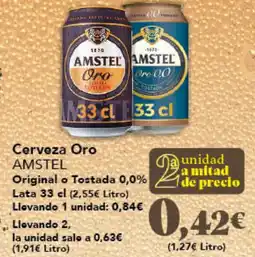 Gadis AMSTEL Cerveza Oro Original o Tostada 0,0% oferta