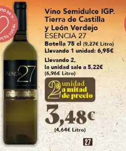 Gadis ESENCIA 27 Vino Semidulce IGP. Tierra de Castilla y León Verdejo oferta