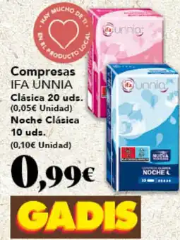 Gadis IFA UNNIA Compresas Clásica oferta