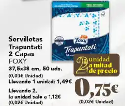 Gadis FOXY Servilletas Trapuntati 2 Capas oferta