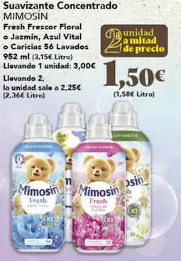 Gadis MIMOSÍN Suavizante Concentrado Fresh Frescor Floral o Jazmín, Azul Vital o Caricias oferta