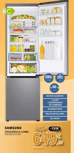 E.Leclerc SAMSUNG Frigorífico combi rb38c675cs9 oferta