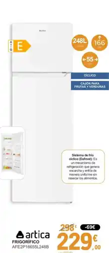 E.Leclerc ARTICA Frigorífico afe2p16655l248b oferta