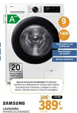 E.Leclerc SAMSUNG Lavadora ww90cgc04daeec oferta