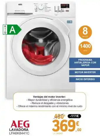 AEG Lavadora lfa6k8441c