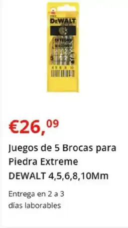 Worten DEWALT Juegos de 5 Brocas para Piedra Extreme 4,5,6,8,10Mm oferta