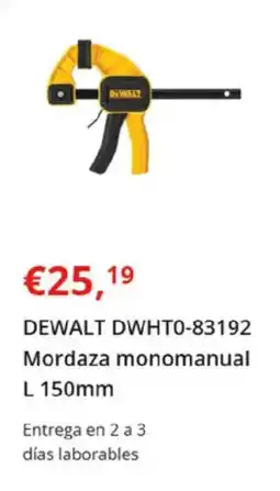 Worten DEWALT DWHT0-83192 Mordaza monomanual L 150mm oferta