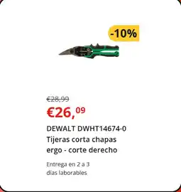 Worten DEWALT DWHT14674-0 Tijeras corta chapas ergo - corte derecho oferta