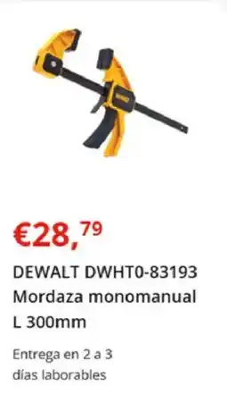 Worten DEWALT DWHT0-83193 Mordaza monomanual L 300mm oferta