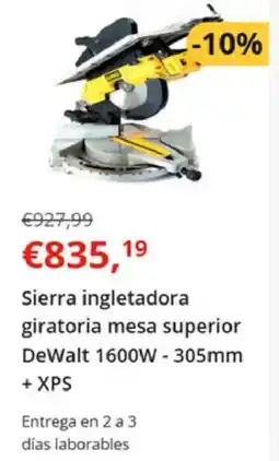 Worten Sierra ingletadora giratoria mesa superior DeWalt 1600W - 305mm + XPS oferta