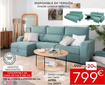 Chaise longue con cama april