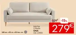 Conforama Sofá fijo 2 plazas ona oferta