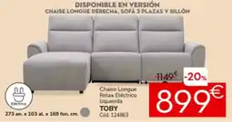 Conforama Chaise longue relax eléctrico izquierda toby oferta