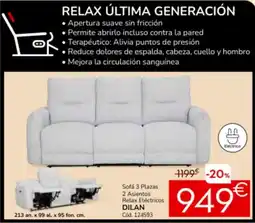 Conforama Sofá 3 plazas 2 asientos relax eléctricos dilan oferta