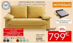 Conforama Sofá cama 3 plazas dodo oferta