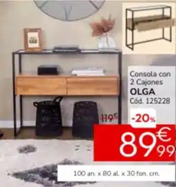 Conforama Consola con 2 cajones olga oferta
