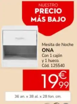 Conforama Mesita de noche ona con 1 cajón y 1 hueco oferta