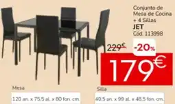 Conforama Conjunto de mesa de cocina +4 sillas jet oferta