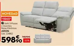 Conforama Sofá 3 plazas 2 asientos relax eléctricos aron oferta